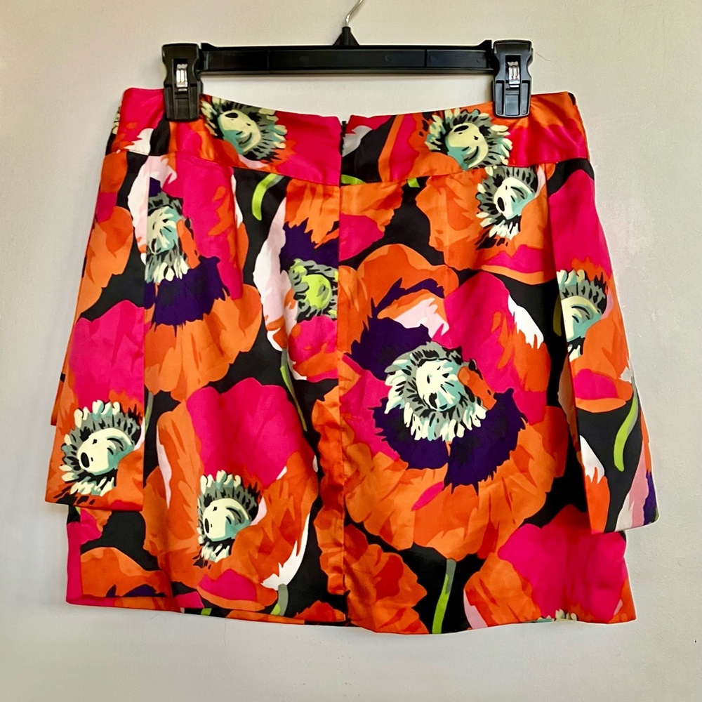 Cutest Stacked & Gathered Multicolor Silk Mini Skirt by Ted Baker - Picture 6 of 11